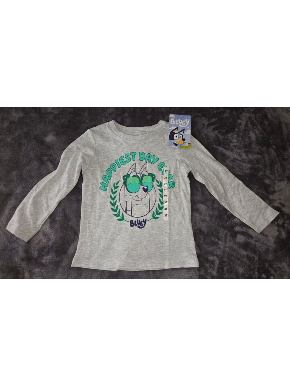 Bluey Happiest Day Ever gray long sleeve shirt